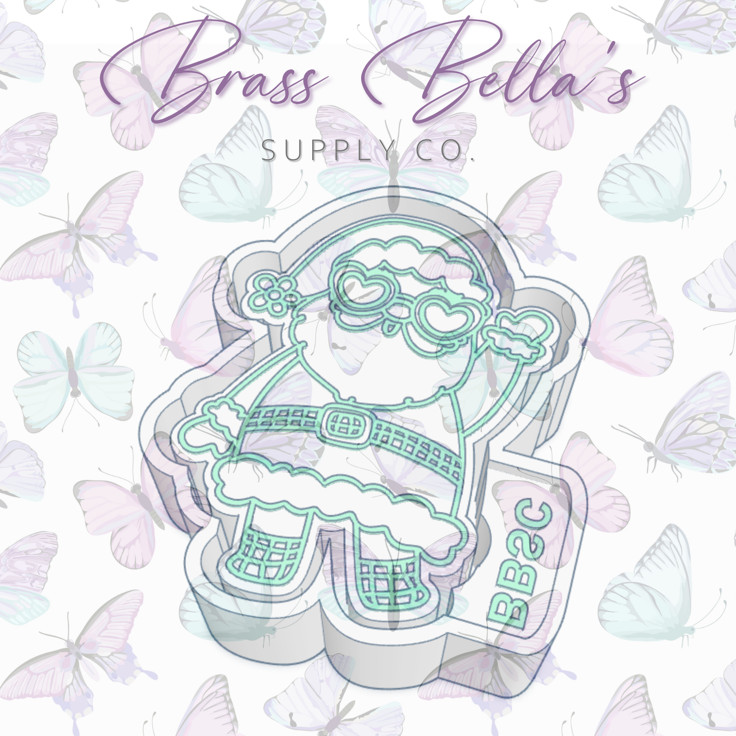 Disco Santa w/ Heart Sunglasses - Freshie Mold