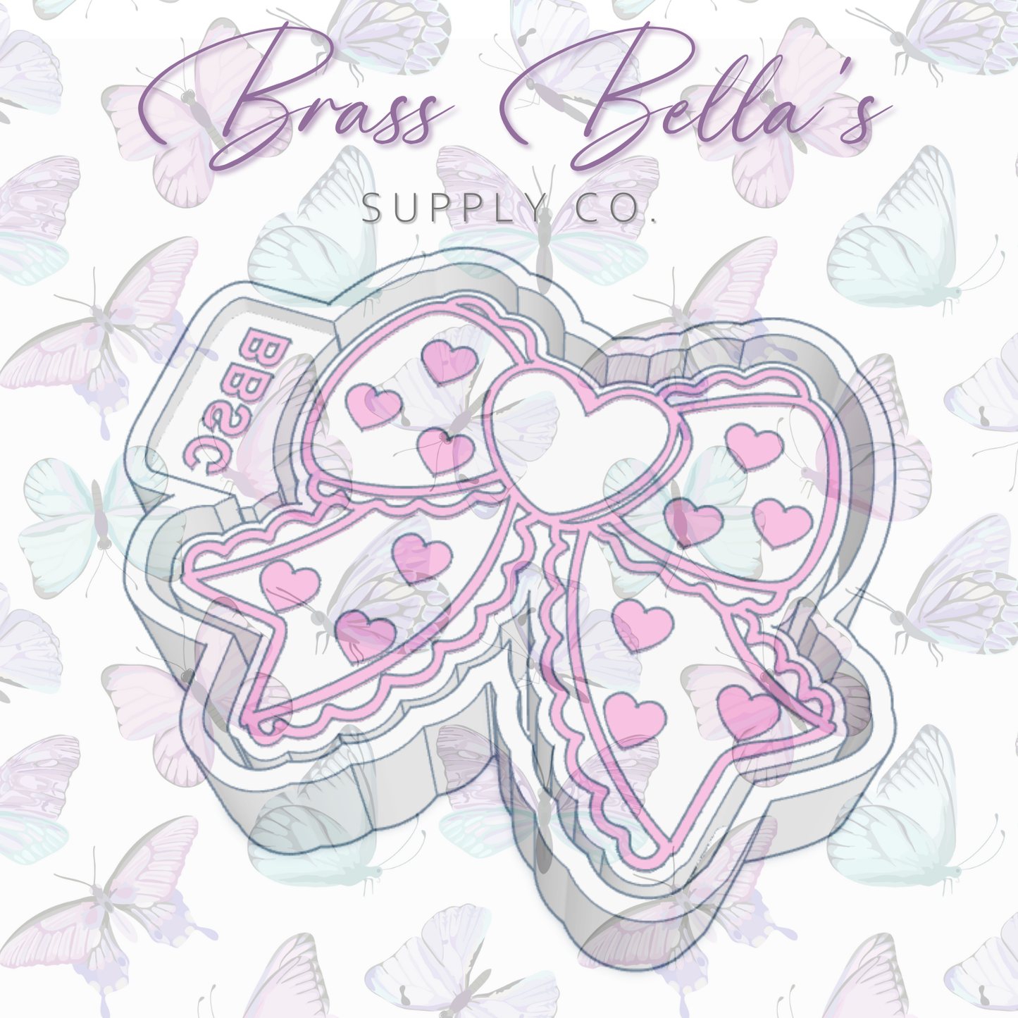 Bow - Hearts w/ Ruffles - Freshie Mold