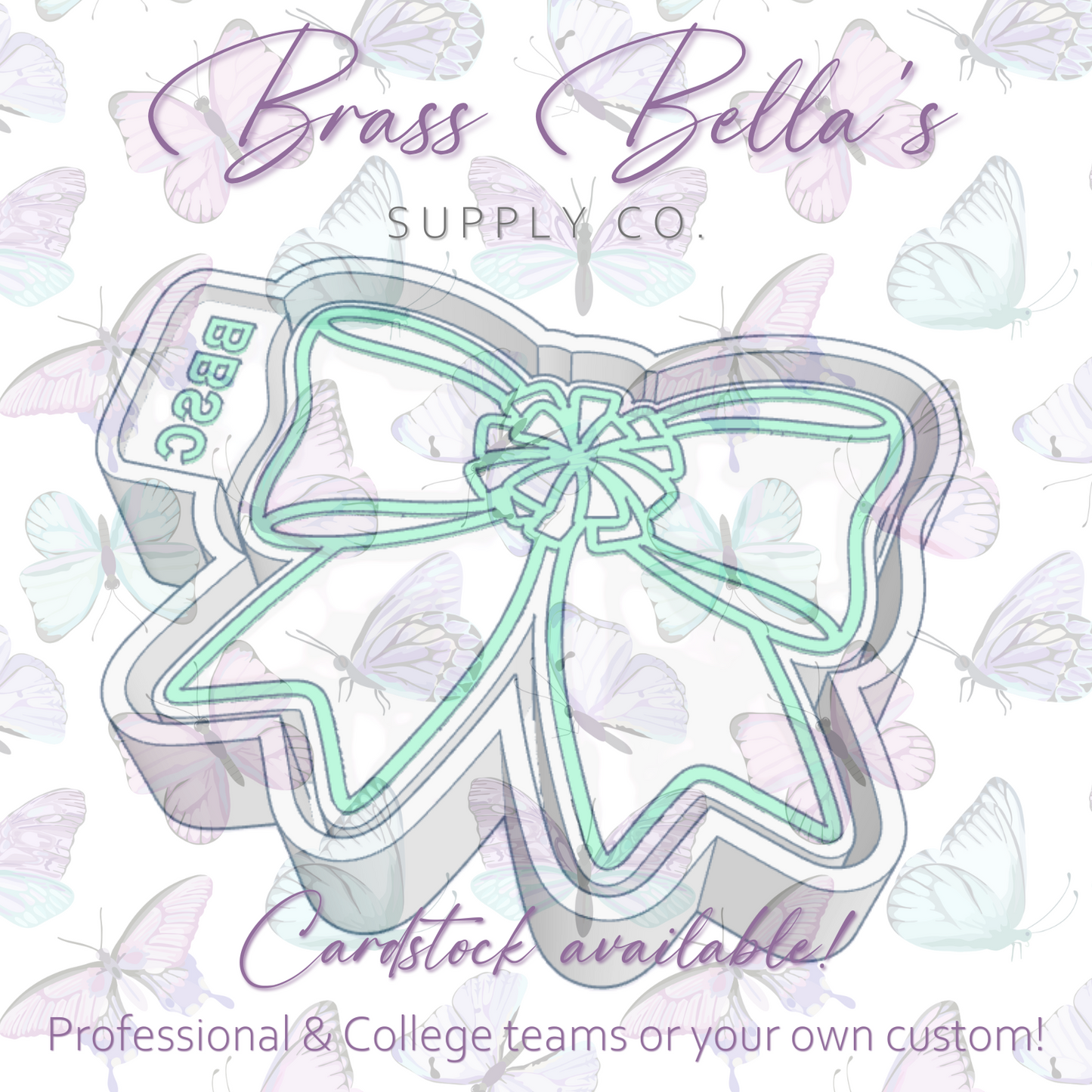 Sports Bow - Blank Cheer Pom - Freshie Mold