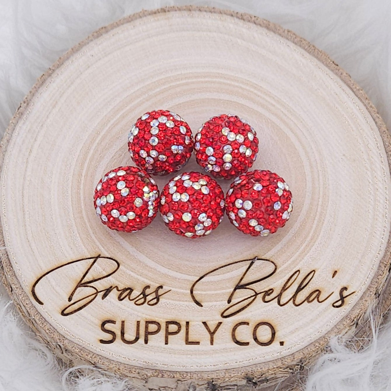 16mm - Glass Rhinestone - Crimson & Clear AB