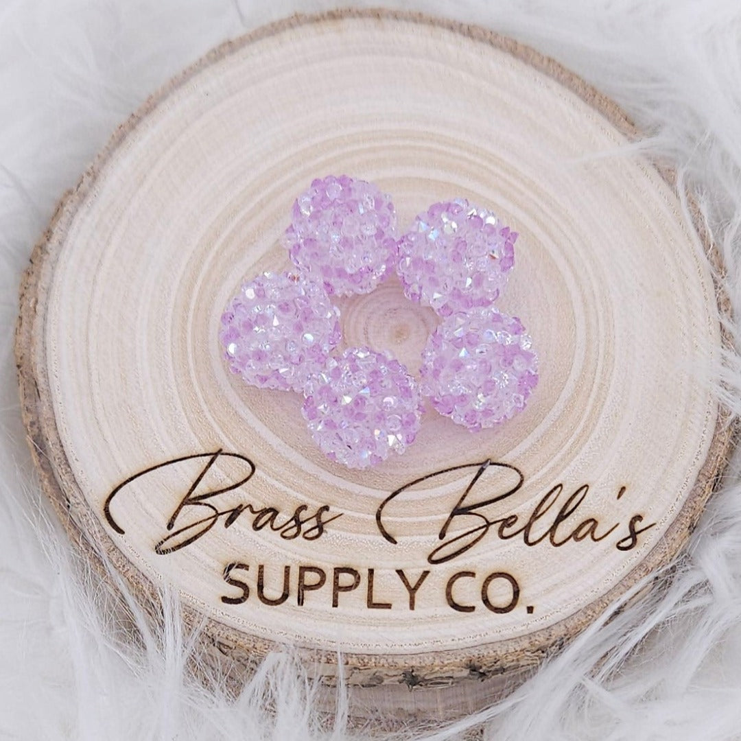 16mm - Sugar Bead - Lavender & Clear