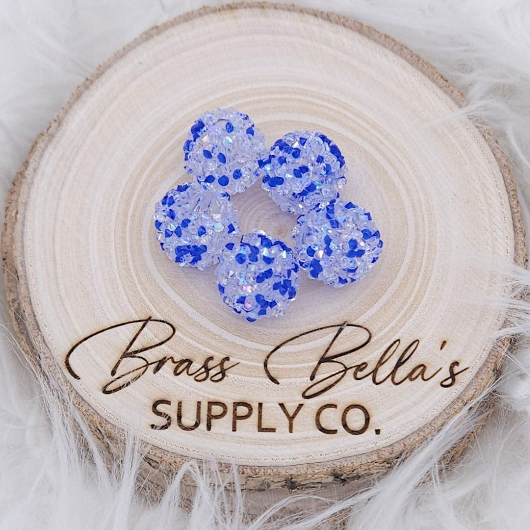 16mm - Sugar Bead - Navy & Clear