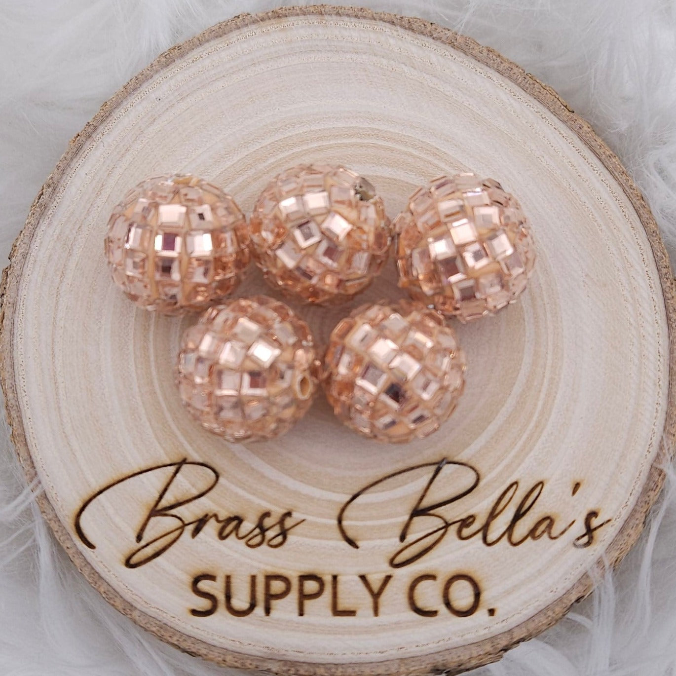 20mm - Rhinestone Discoball - Rose Gold