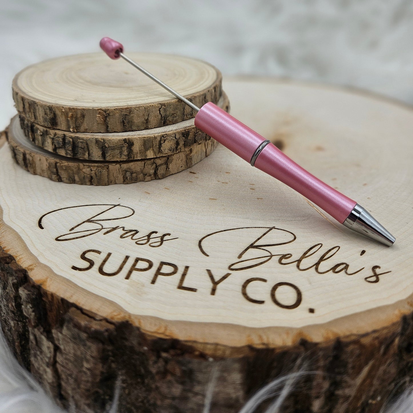 Beadable Pen - Pearl Valentine Pink