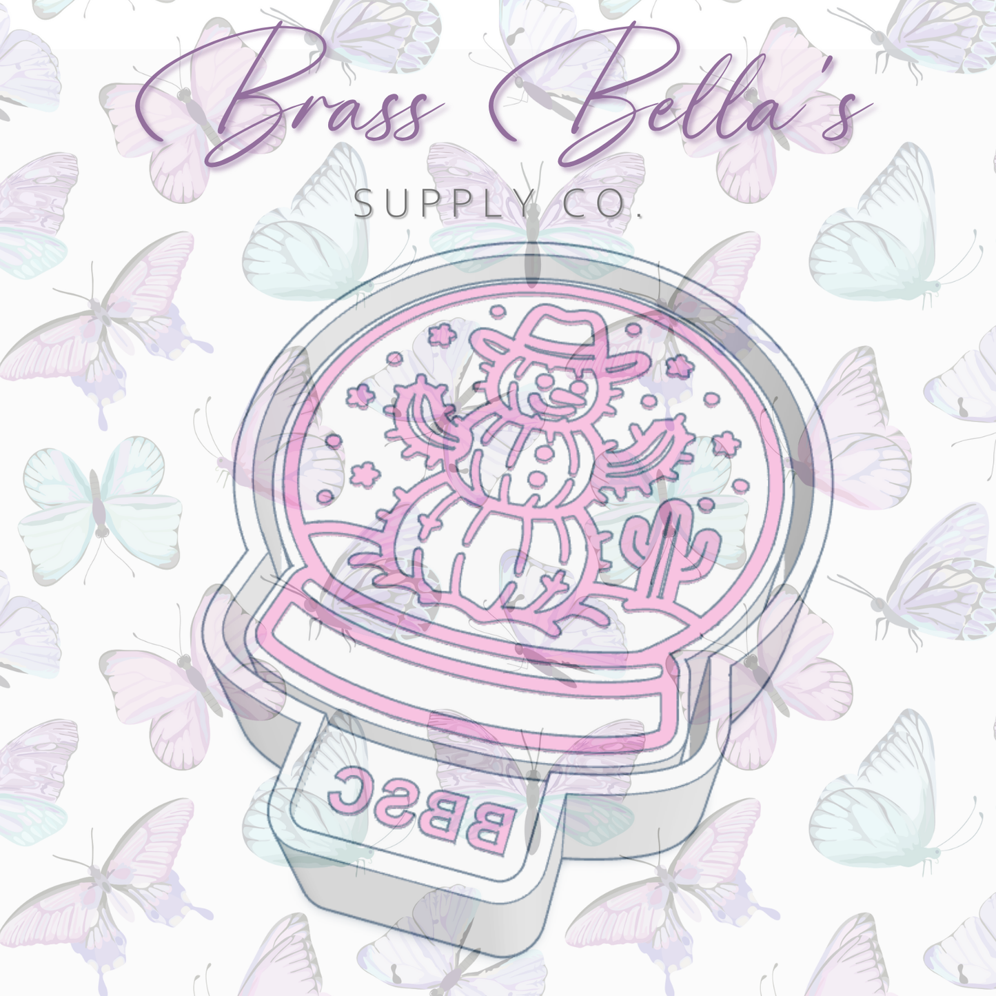 Cactus Snowman in Snowglobe - Freshie Mold