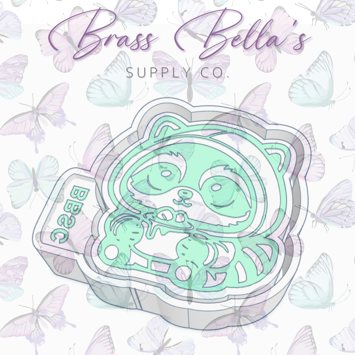 Cozy Raccoon w/ Cocoa - Freshie Mold