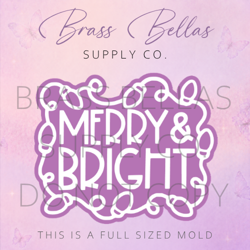Loopy Christmas Light Frame - Merry and Bright - Freshie Mold