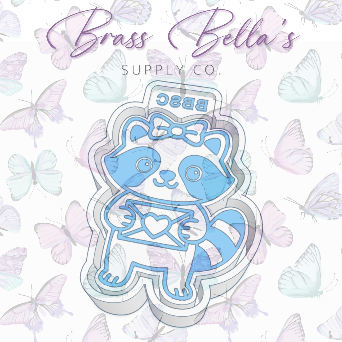 Raccoon Holding Love Letter - Freshie Mold