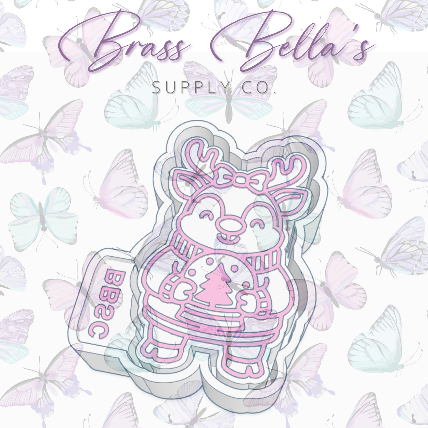 Reindeer Holding Snowglobe - Freshie Mold