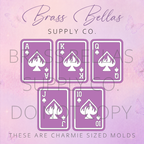 Royal Flush Flame Cards - Charmies Mold