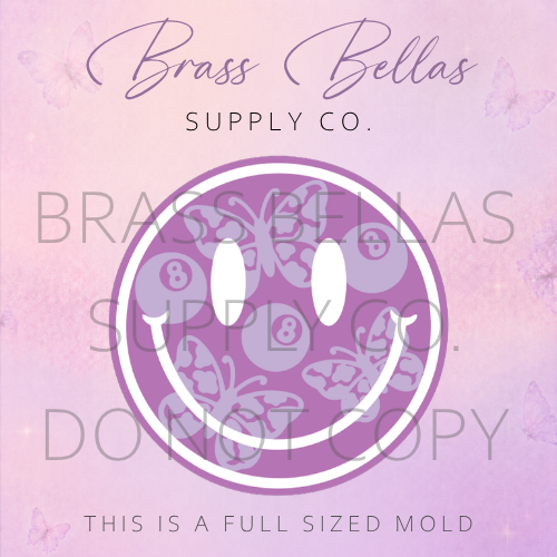 Smiley - Cowprint Butterflies and 8 Balls - Freshie Mold