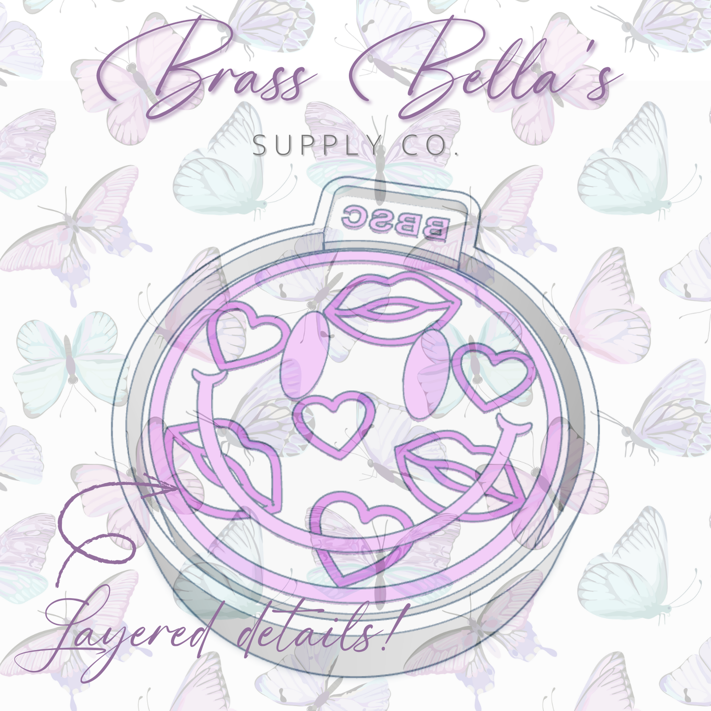 Smiley - Hearts & Kisses - Freshie Mold