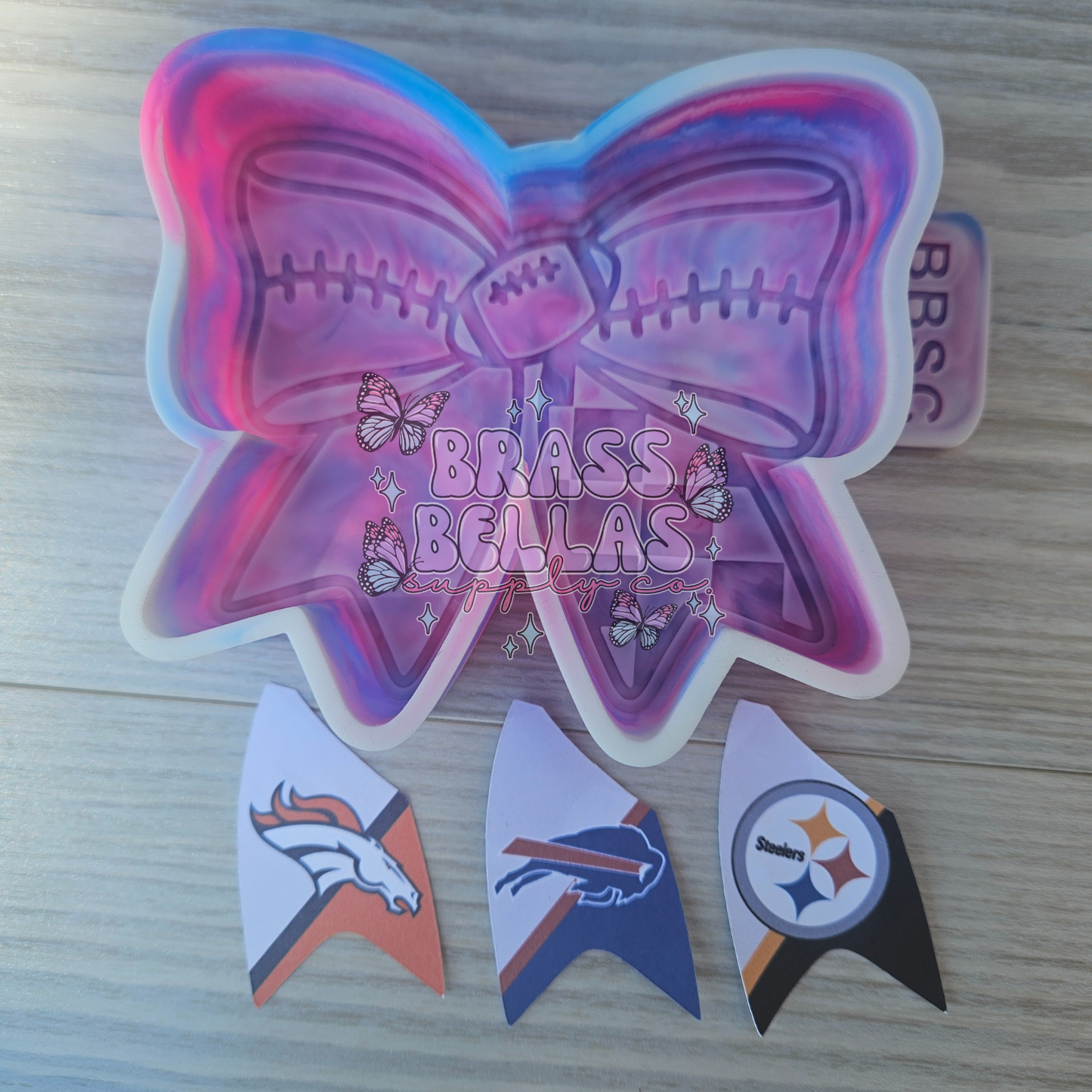 Checkered Sports Bow - NFL teams - Cardstock Inserts ONLY