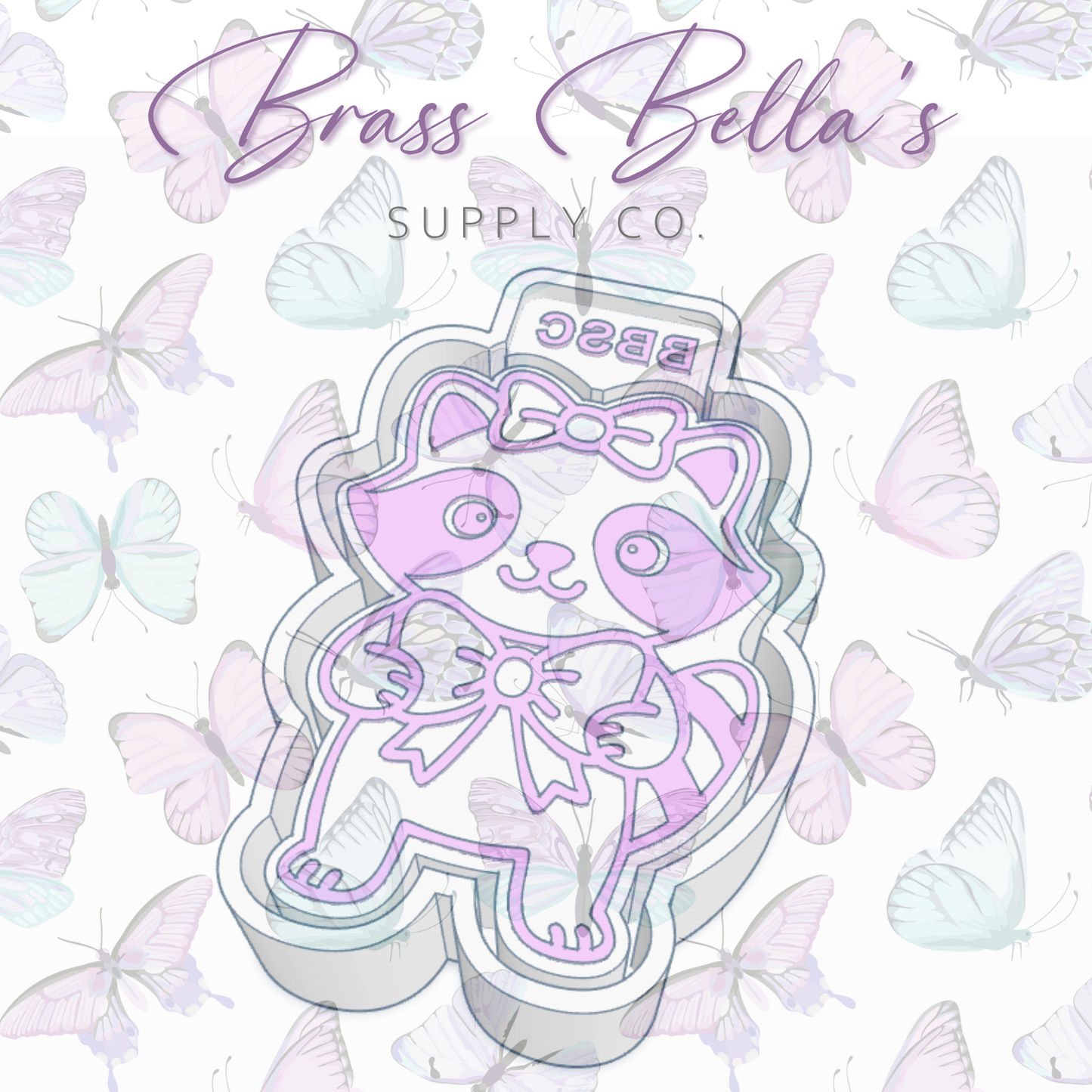 Raccoon Holding Bow - Freshie Mold