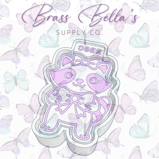 Raccoon Holding Bow - Freshie Mold