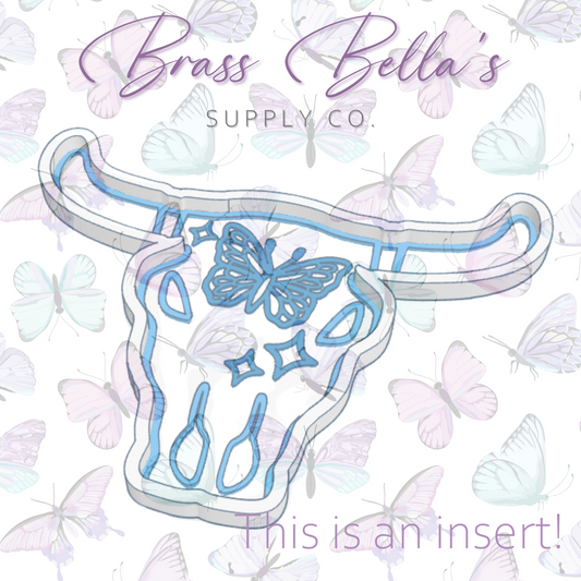Freshie Mold - Bull Skull - Butterfly - INSERT