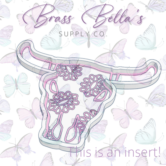 Freshie Mold - Bull Skull - Conchos - INSERT