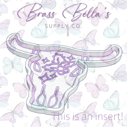 Freshie Mold - Bull Skull - Mistletoe - INSERT