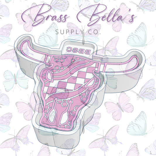Freshie Mold - Bull Skull - Groovy - FULL MOLD