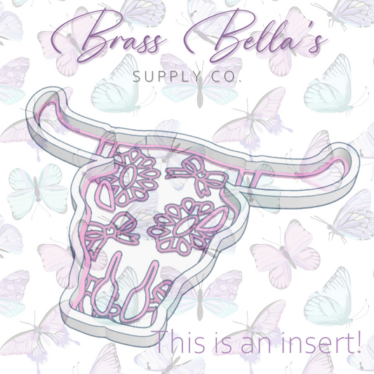 Freshie Mold - Bull Skull - Conchos & Bows - INSERT