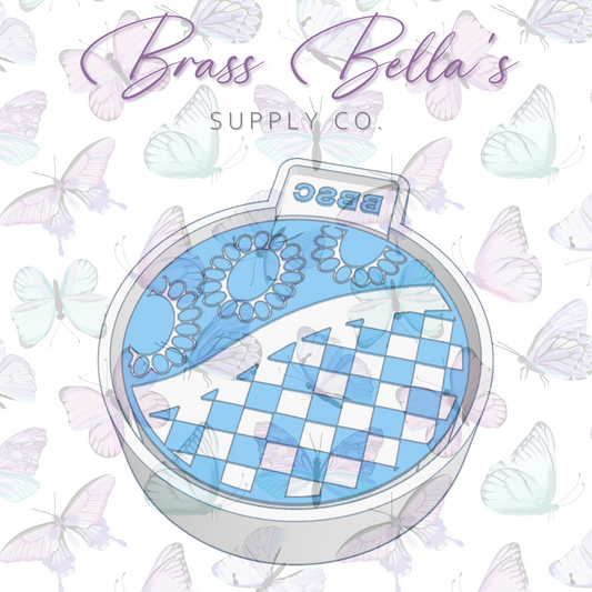 Freshie Mold - Checkered Circle w/ Conchos