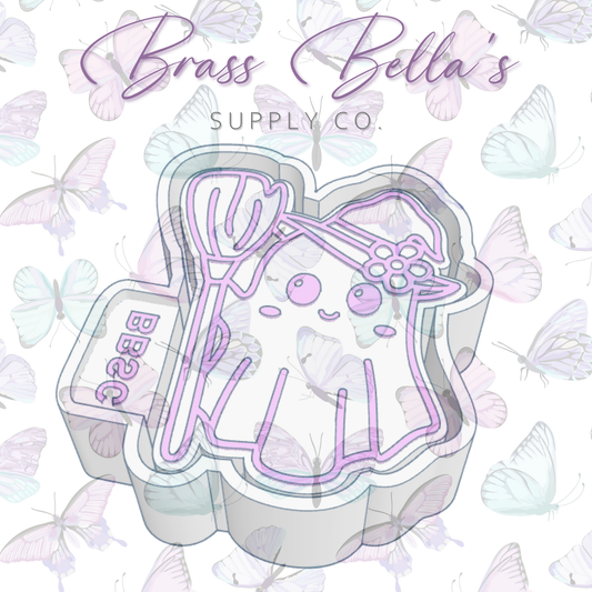Cutsie Witchy Ghost w/ Broom - Freshie Mold