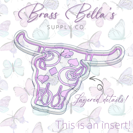 Bull Skull - INSERT - 8Balls & Suits - Freshie Mold