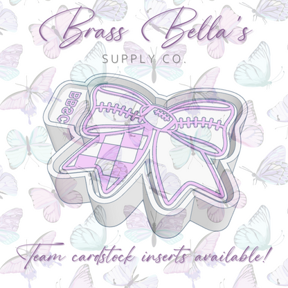 Checkered Sports Bow - Blank Football (cardstock available!) - Freshie Mold