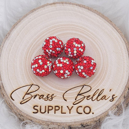 16mm - Glass Rhinestone - Crimson & Clear AB