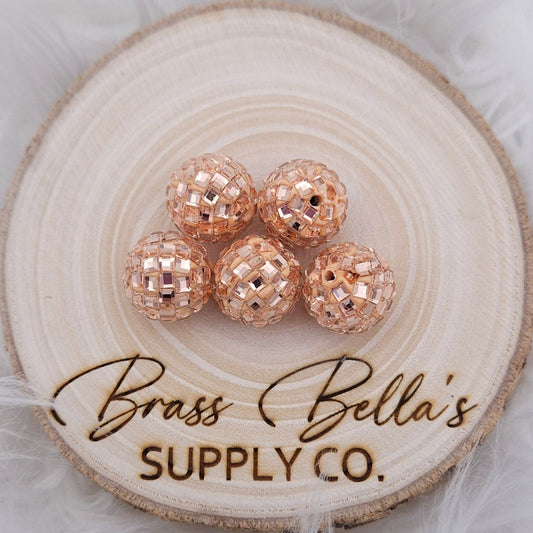 16mm - Rhinestone Discoball - Rose Gold