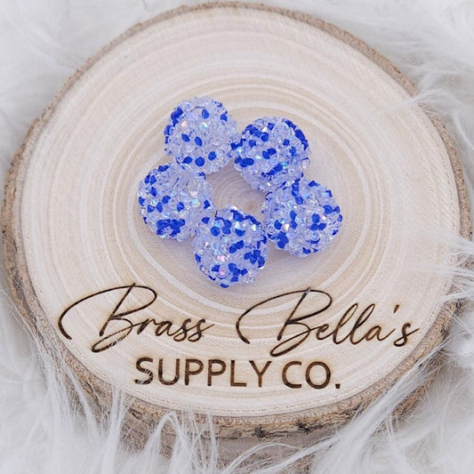 16mm - Sugar Bead - Navy & Clear