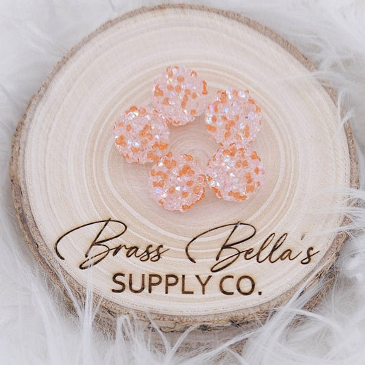 16mm - Sugar Bead - Tangerine & Clear
