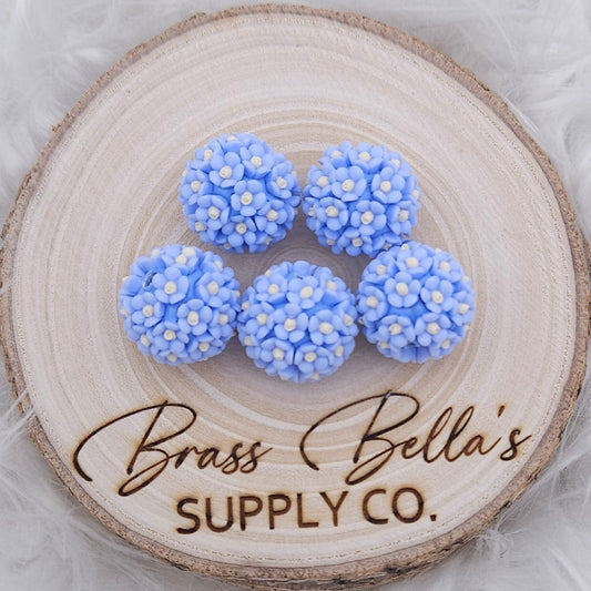20mm - 3D Flower - Cornflower Blue Daisies