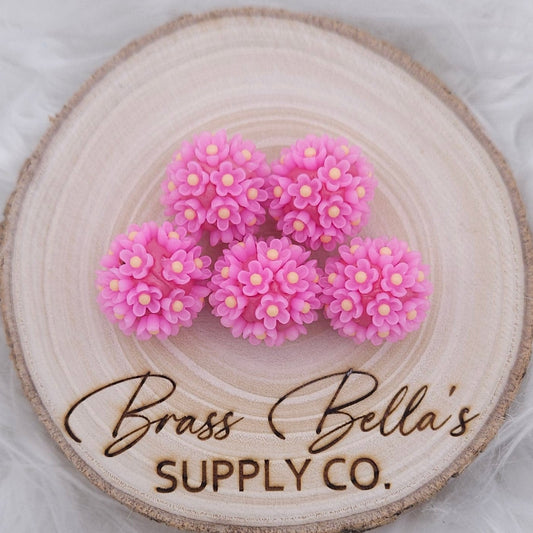 20mm - 3D Flower - Valentine Pink Daisies
