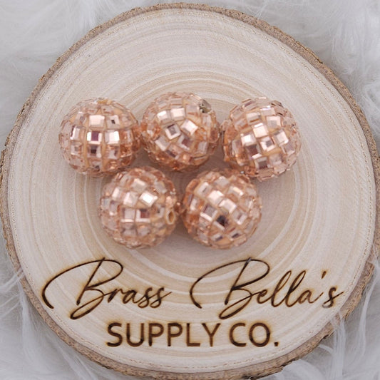 20mm - Rhinestone Discoball - Rose Gold