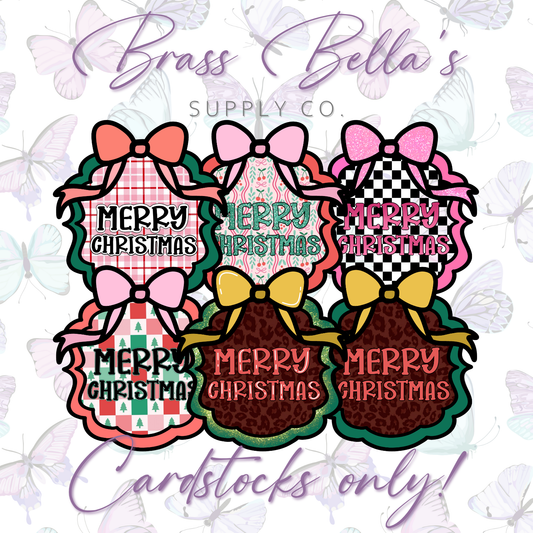 Merry Christmas in Frame - Cardstock Inserts ONLY