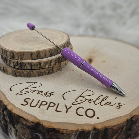 Beadable Pen - Lavender w/ Glitter