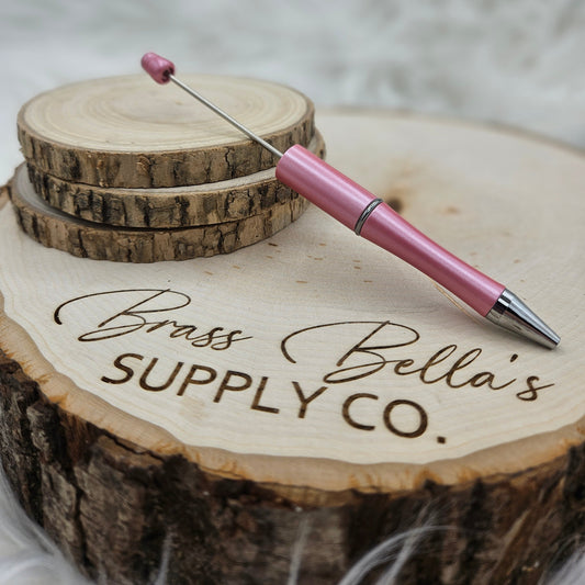Beadable Pen - Pearl Valentine Pink
