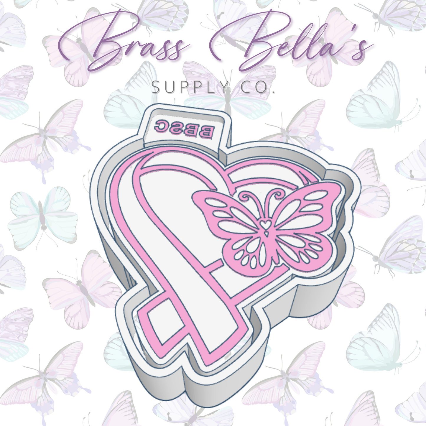 Awareness Heart Ribbon - Freshie Mold