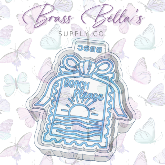 Beach Please Stamp w/ Bow - Freshie Mold
