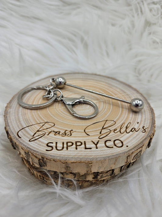 Beadable Keychain - Silver