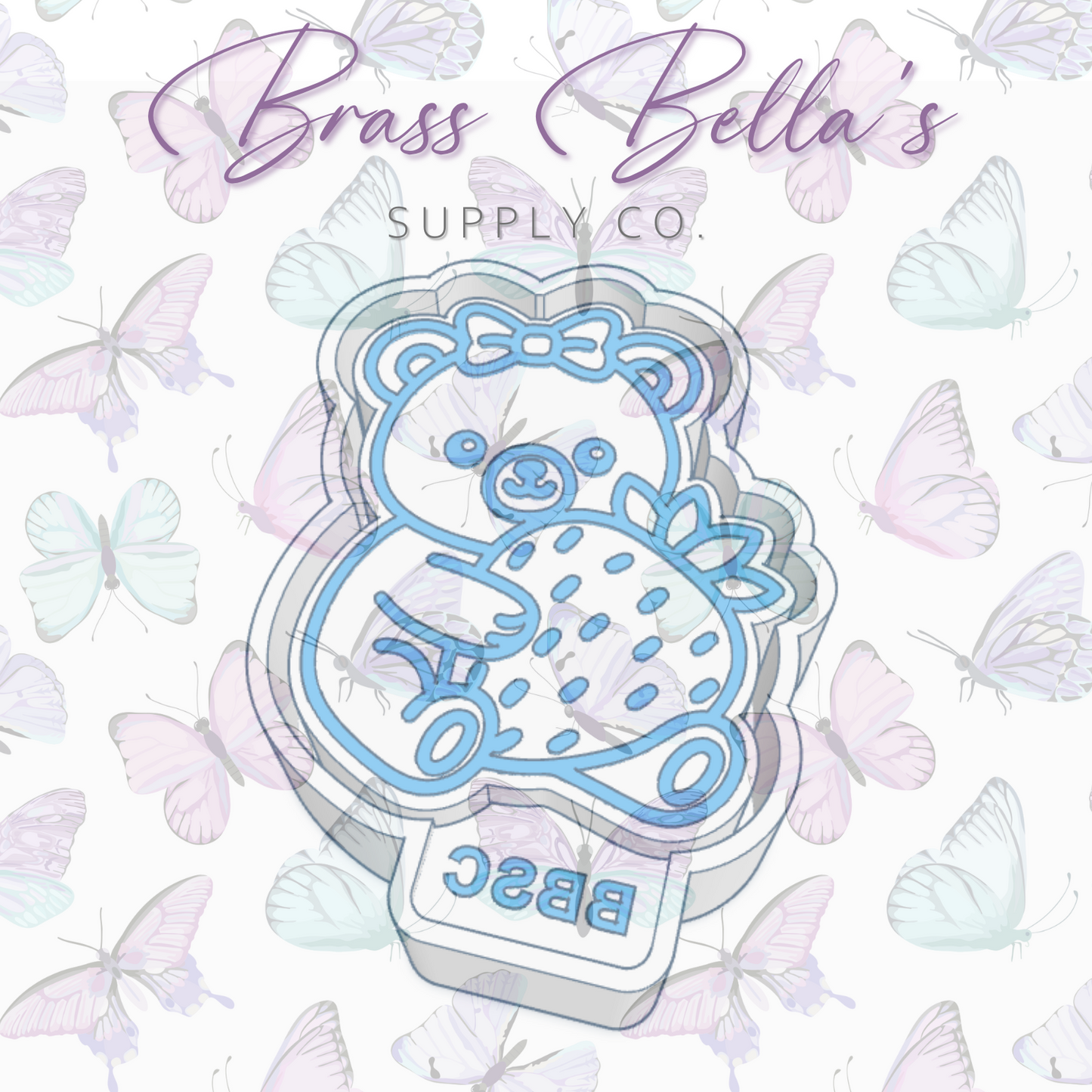 Bear w/ Strawberry - Freshie Mold