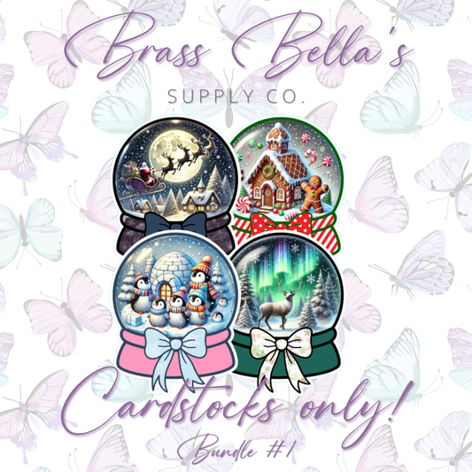 Blank Snowglobe w/ Bow - Cardstock Inserts ONLY