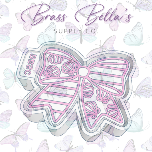 Bow - Seashells & Stripes - Freshie Mold