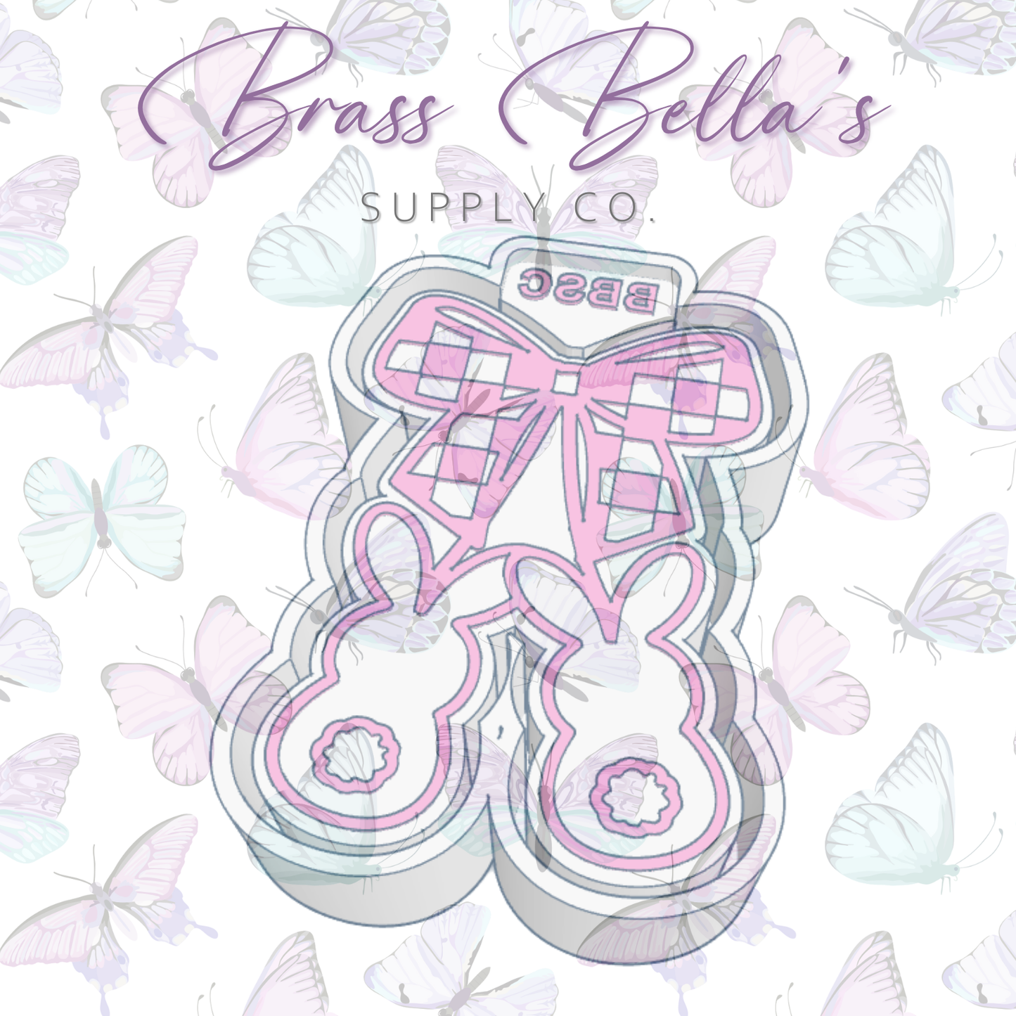 Bunny Cherries w/ Checkered Bow - Freshie Mold