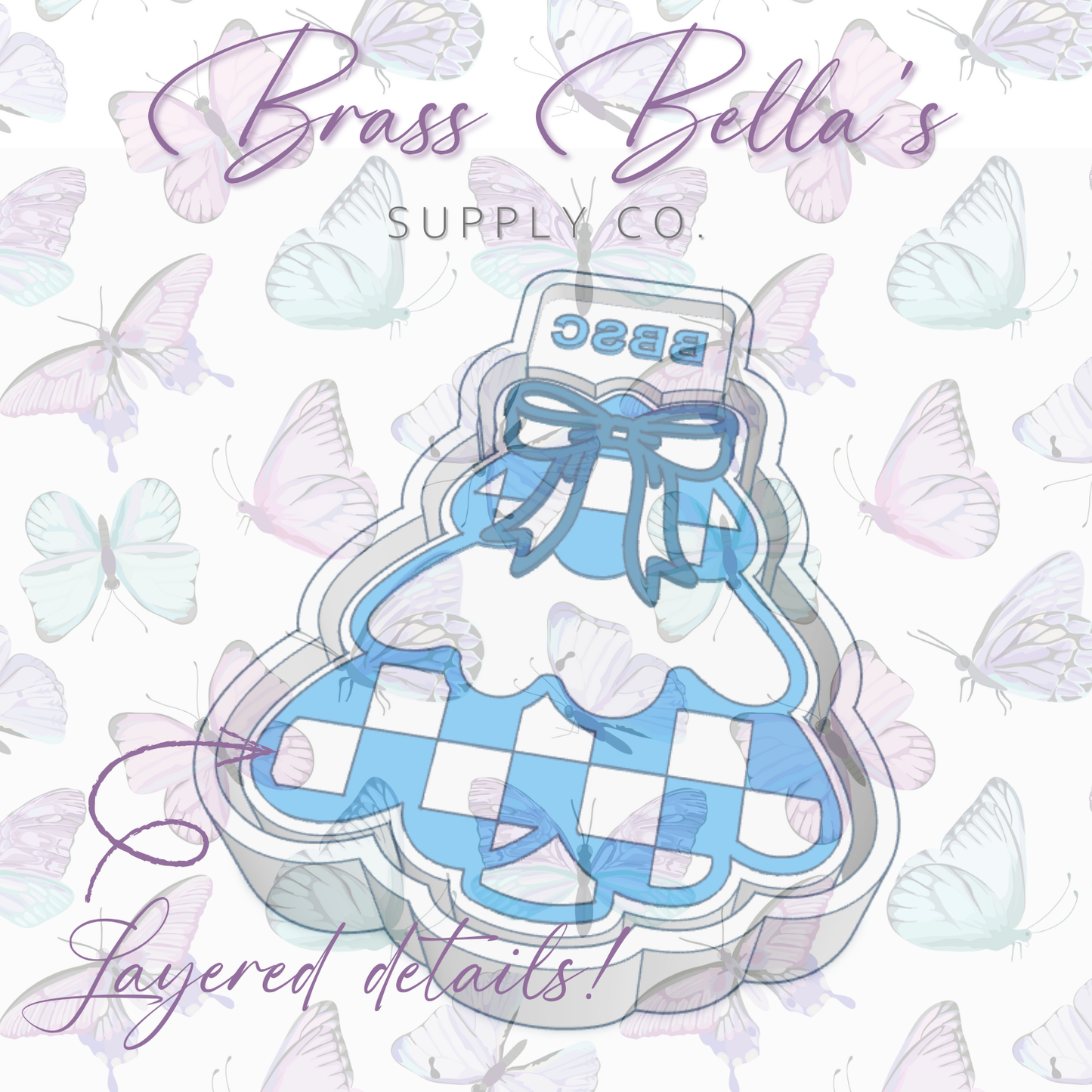 Checkered Tree w/ Bow - Freshie Mold