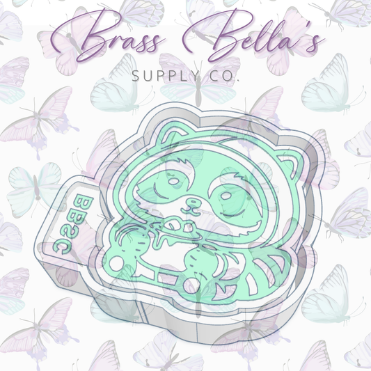 Cozy Raccoon w/ Cocoa - Freshie Mold