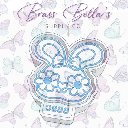 Cute Bunny Face w/ Daisy Sunglasses - Freshie Mold