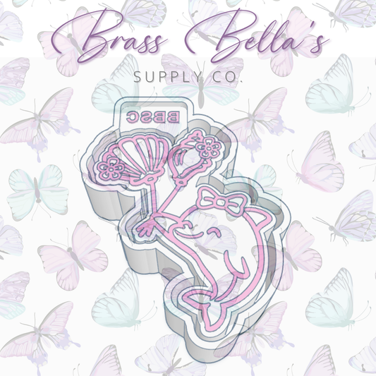 Dolphin w/ Shell Balloons - Freshie Mold