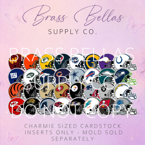 Football Helmet Charmie Cardstock Inserts - INSERTS ONLY